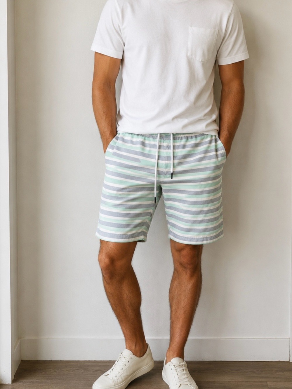 Bonobos Navy & White Floral Swim Trunks